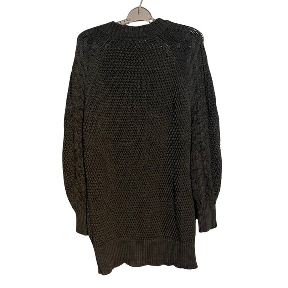 Anrabess Dark Gray Cable Knit Oversized Sweater Tunic XL - Picture 2 of 4